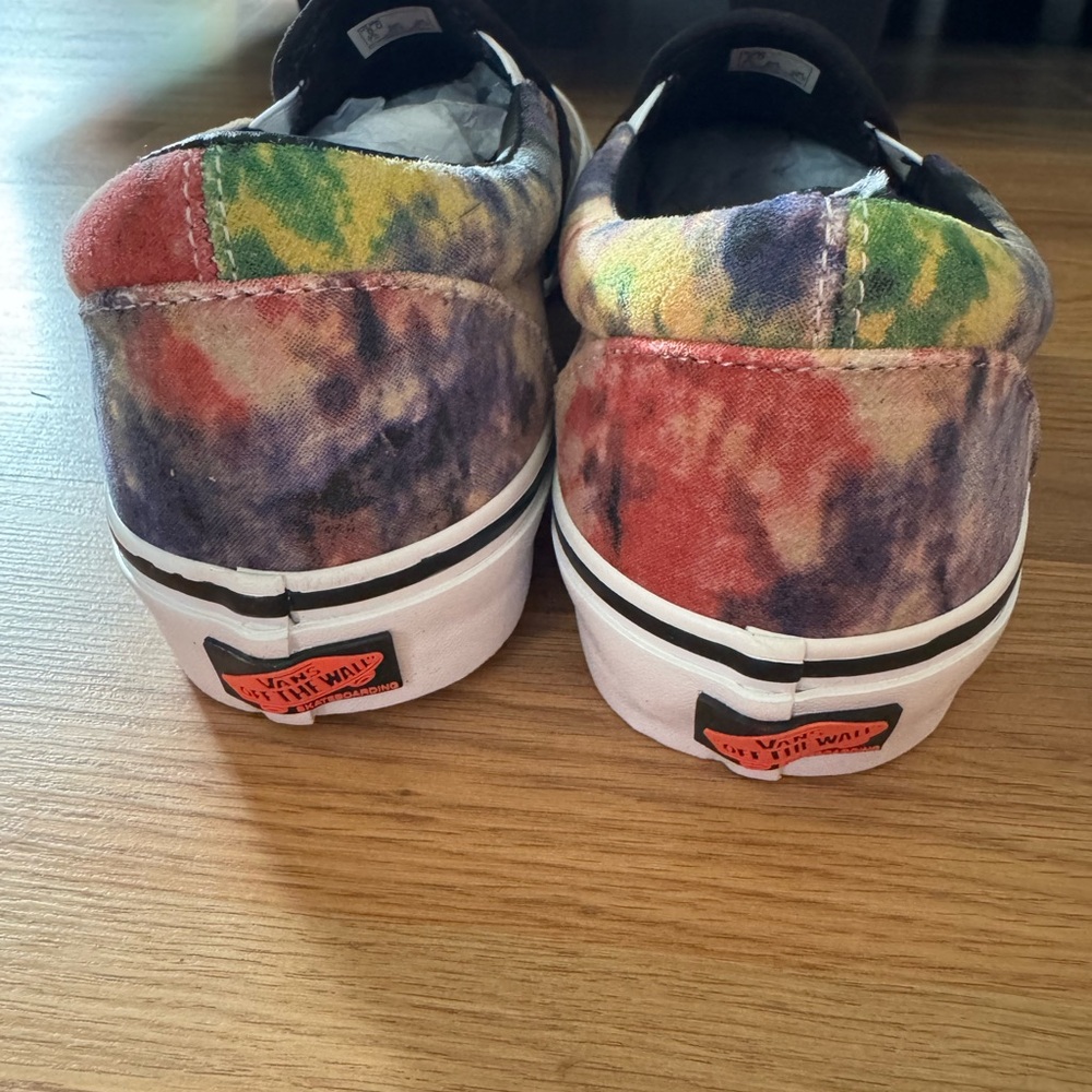 Vans new in box Tie-Dye Slip-On Sneakers, pop cush comfy sole, M 8/W 9.5 - Picture 3 of 6